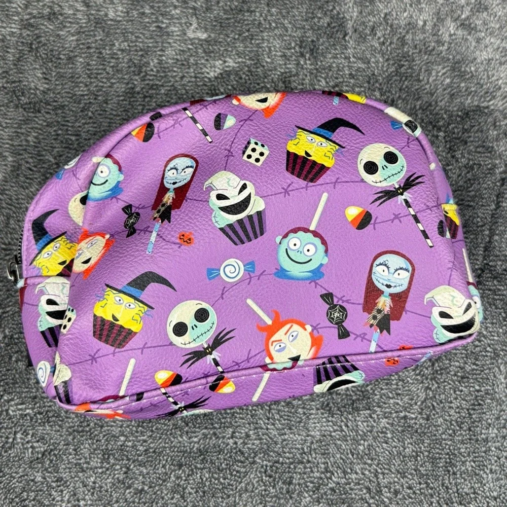 Disney Nightmare Before Christmas Purple Candy Character Makeup Bag Pouch 8x5x2